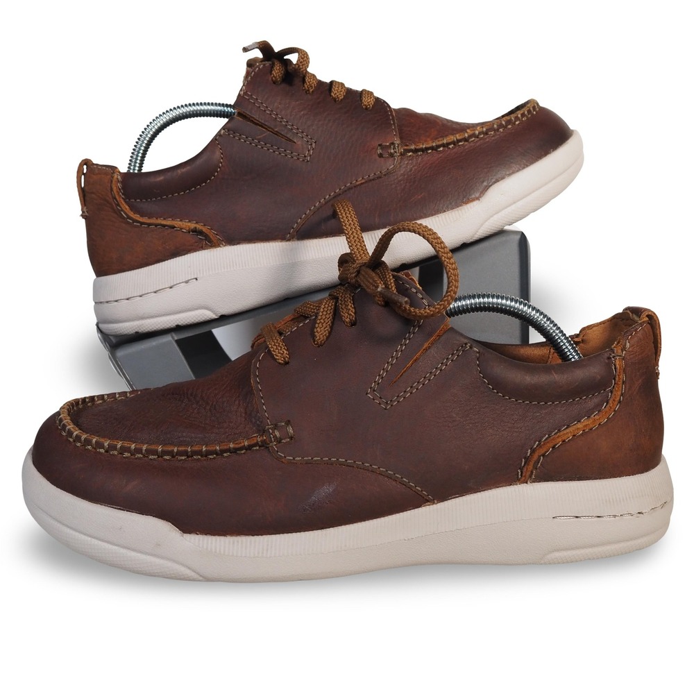 Clarks Driftway Low Wide Width Moc Toe Leather Sneakers Mens‎ 9W Brown 26161391
